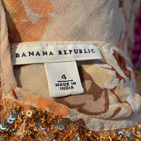 Banana Republic sheer floral silk sequined top, 4 - Picture 6 of 6